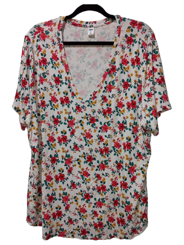 Floral Print Blouse Short Sleeve Old Navy, Size Xxl