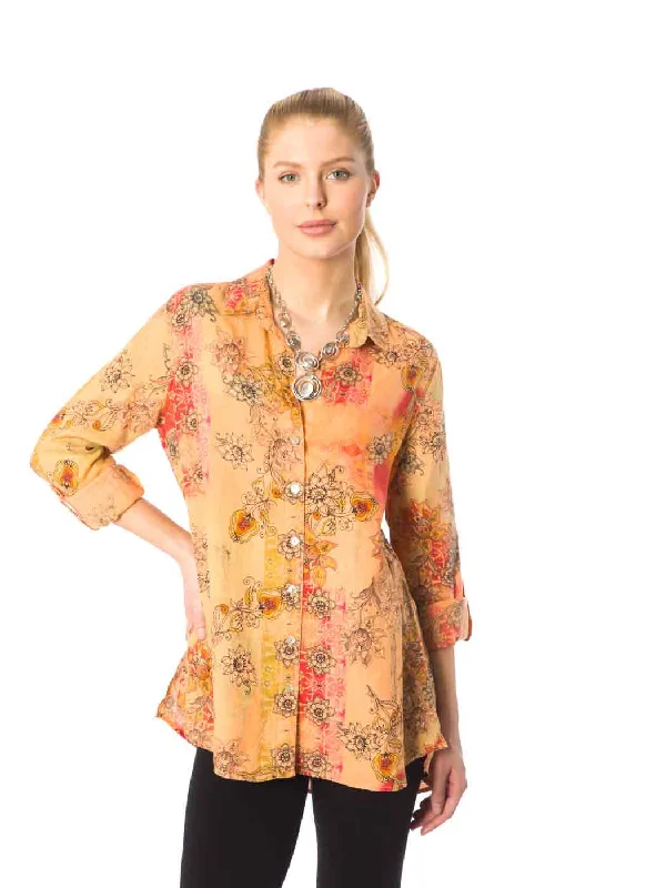 Tianello Mango Linen ""Loving"" Blouse