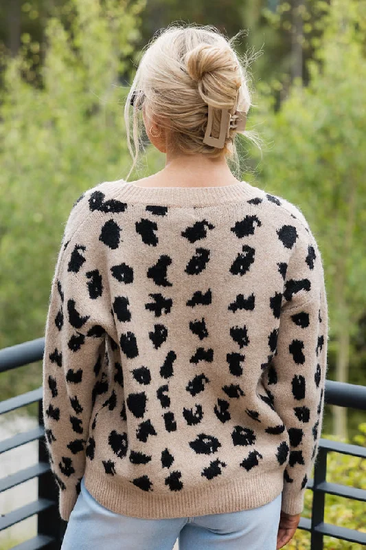 Wildest Dreams Taupe Animal Print Cardigan