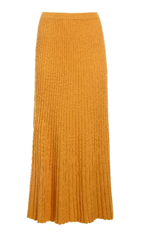 Aurora Knit Skirt in Yellow Merino Wool