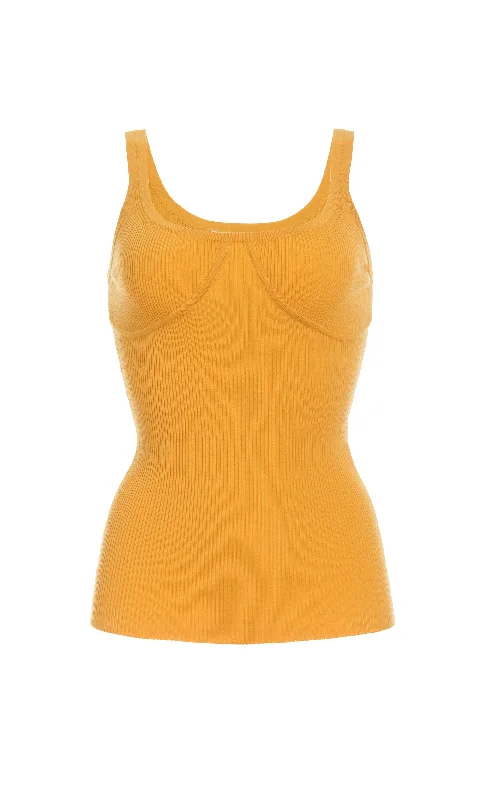 Aurora Knit Tank Top in Yellow Merino Wool