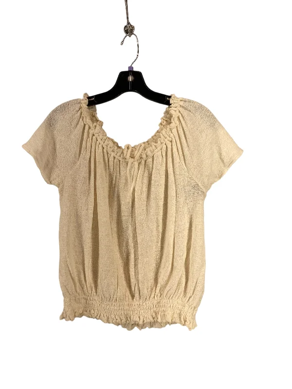 Beige Blouse Short Sleeve Madewell, Size S