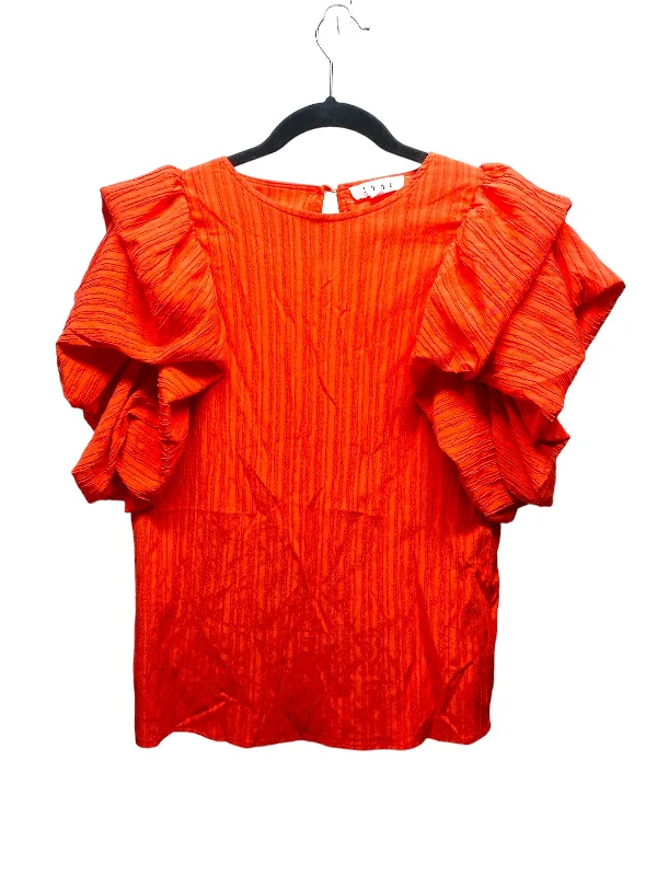 Blouse Short Sleeve By Thml In Orange, Size: S