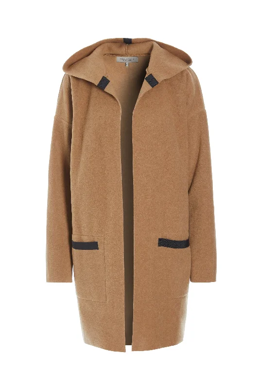 CARDIGAN WITH HOOD - 7118 - CAMEL