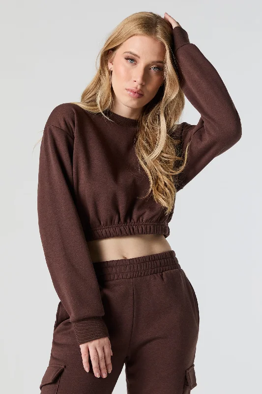 Fleece Cropped Crewneck Sweatshirt