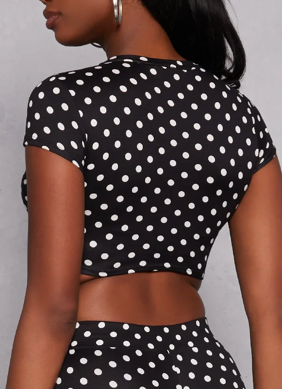 Polka Dot Cropped Tee