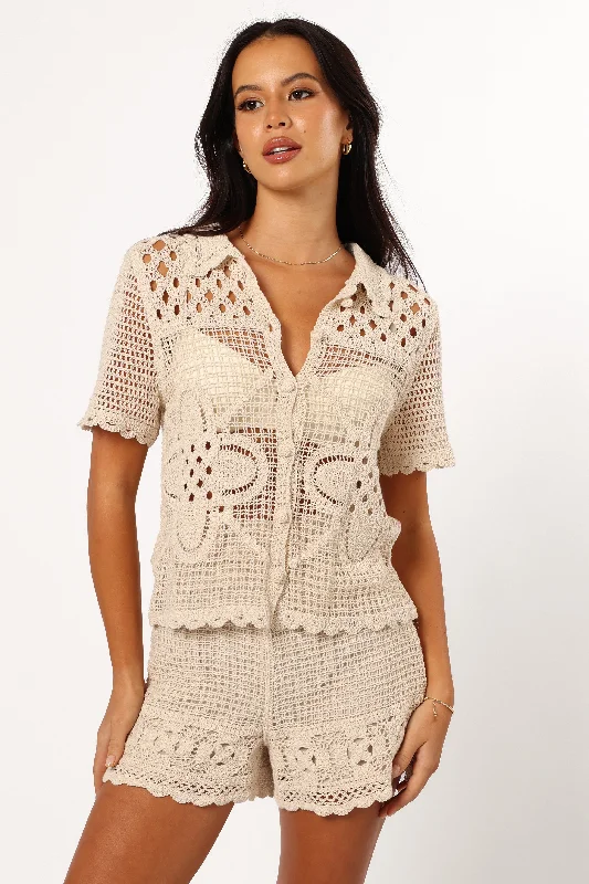 Harlowe Knit Top - Natural