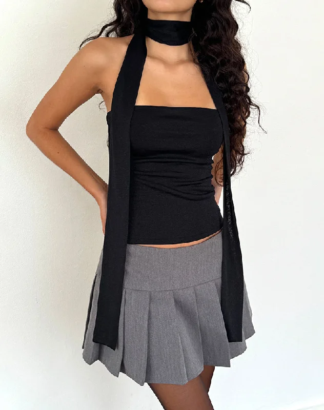 Jeldia Bandeau Top and Scarf Set in Black Shimmer