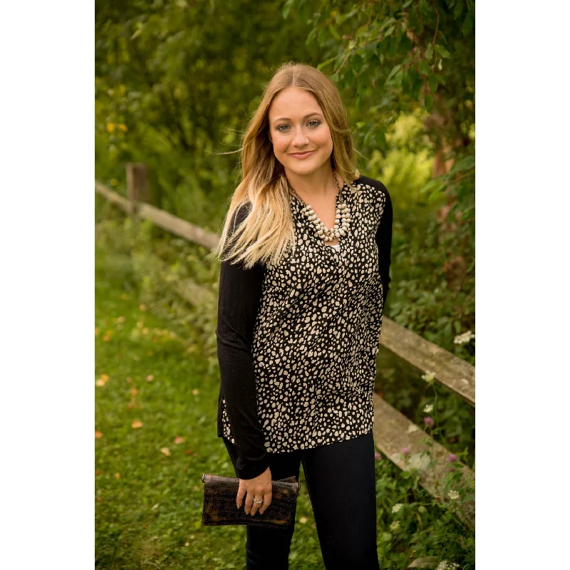 Leopard V Neck Blouse