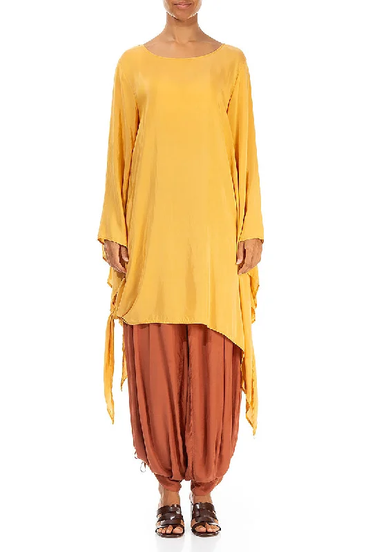 Longer Sides Amber Silk Bamboo Tunic