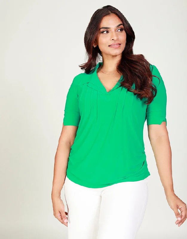 Short Sleeves Top with Pintucks