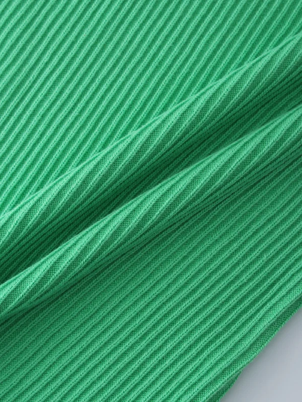 Sleeveless Ribbed Crew-Kelly Green