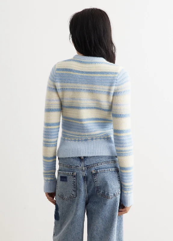 Soft Wool Stripe Cardigan