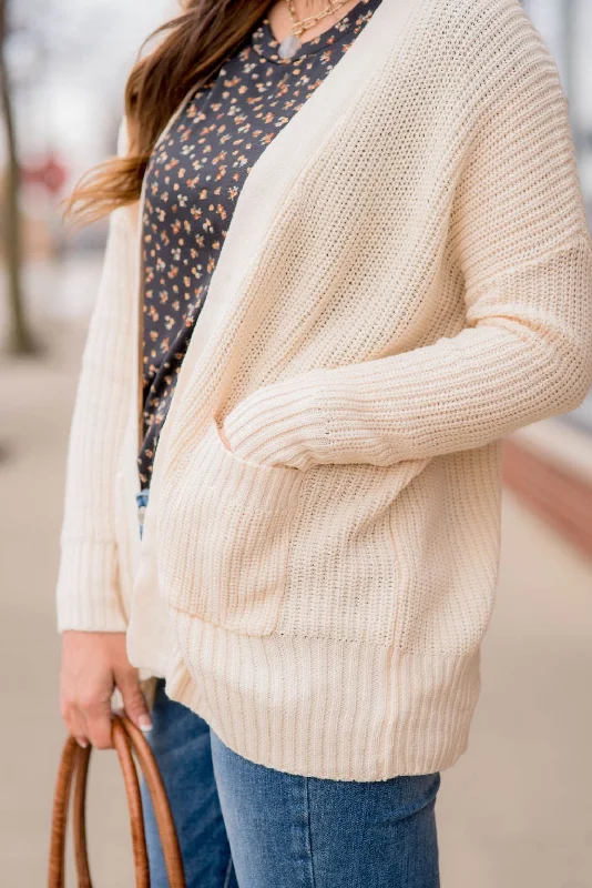 Solid Lapel Knit Cardigan