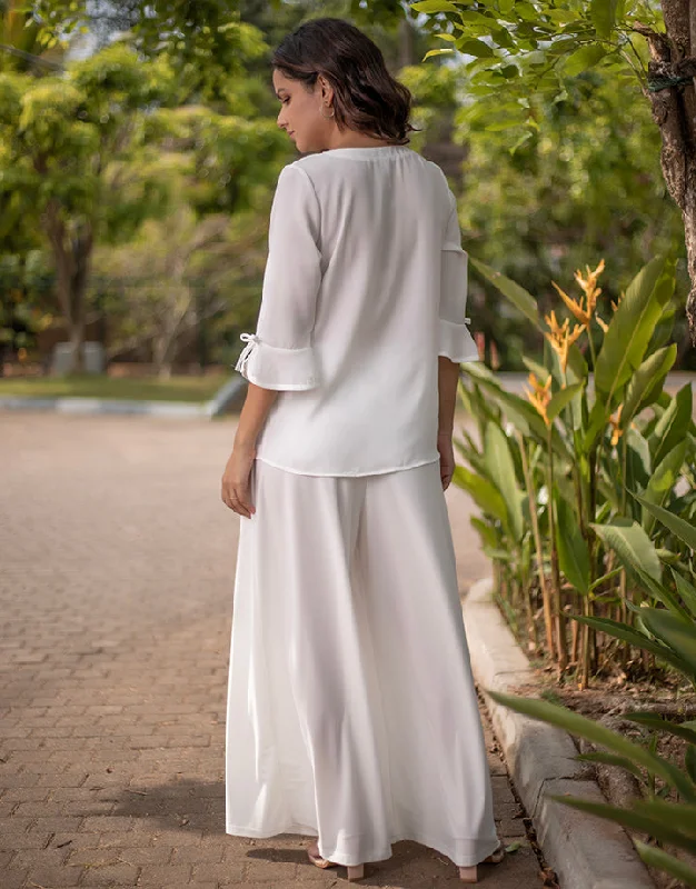 White Blouse with Pintucks