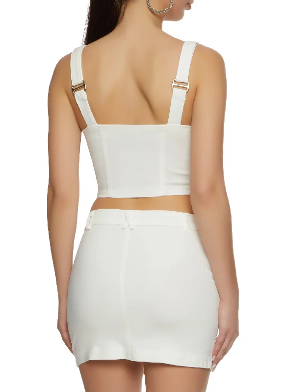 Buckle Strap Cropped Corset Top