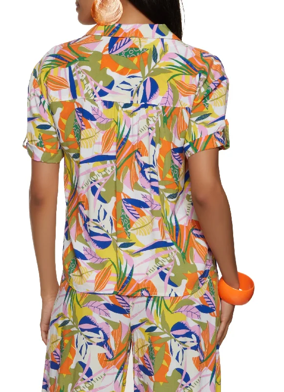 Tropical Print Short Sleeve Shirt