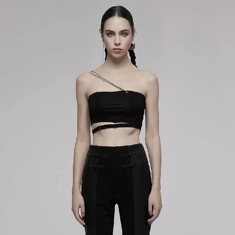 Women's Punk Metal Chain Tube Top