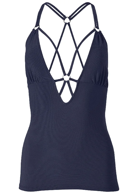 Strappy detail top - Navy