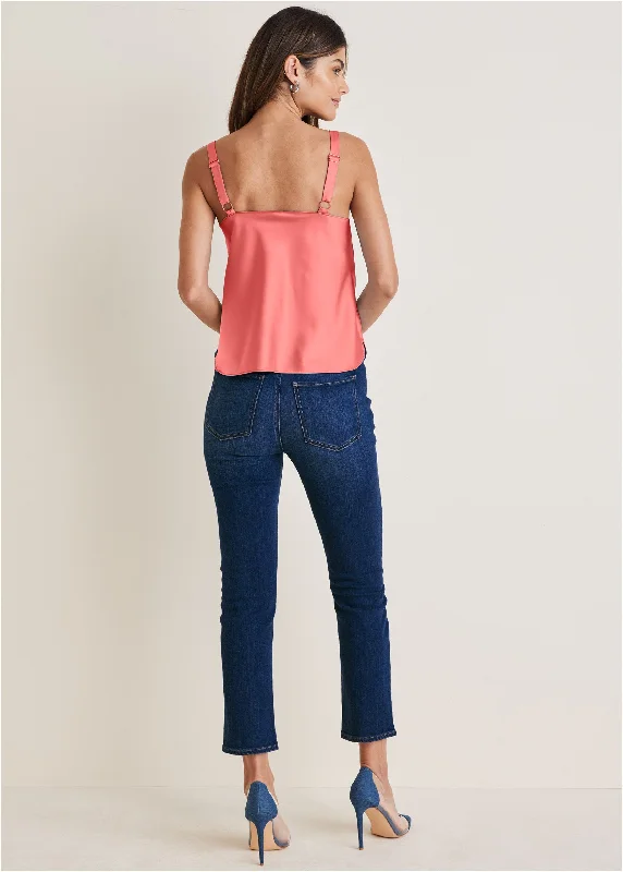 Cowl neck tank - Coral